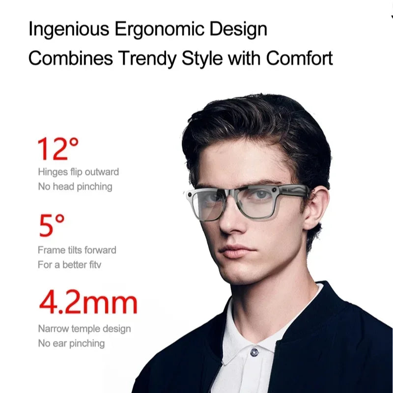 Lenovo 4K HD AI Smart Glasses Photochromic Glasses Multifunctional Camera Bluetooth Call Voice Assistant Music Player Translate