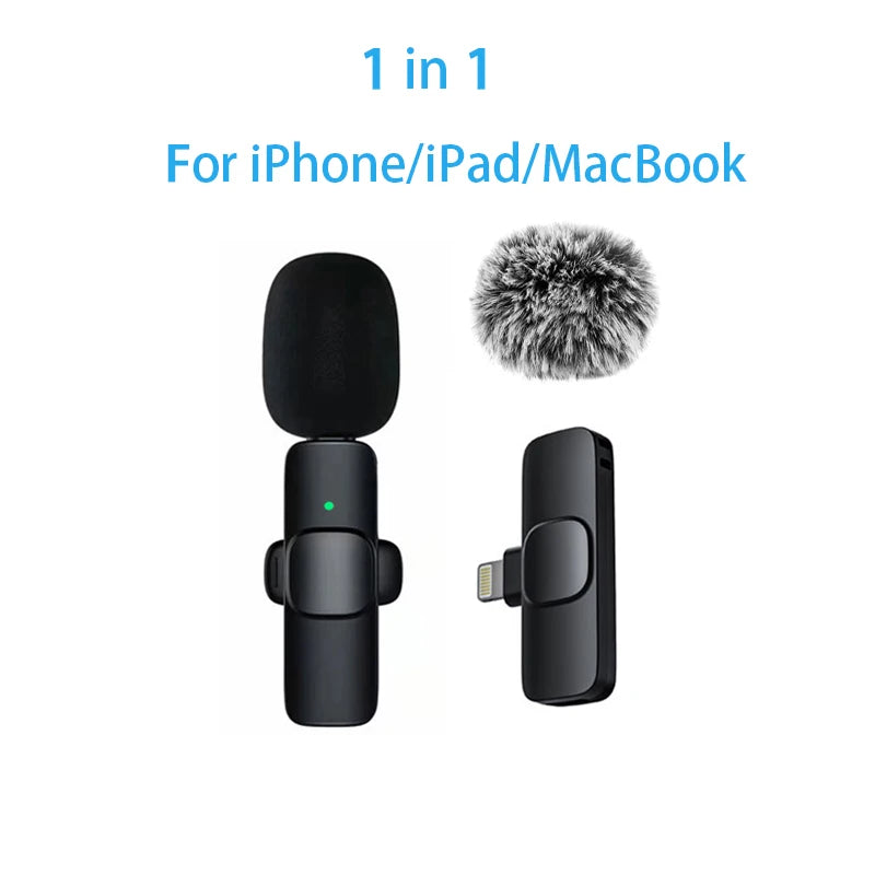 New Wireless Lavalier Microphone Portable Audio Video Recording Mini Microphone for iPhone Android PC Camera Live Gaming Phone