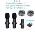 New Wireless Lavalier Microphone Portable Audio Video Recording Mini Microphone for iPhone Android PC Camera Live Gaming Phone