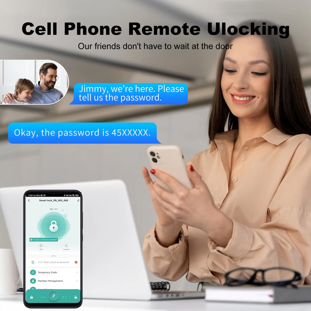 Tuya Intelligent Door Lock Smart Home Devices Fingerprint  / Password / Key / Smart Life APP Unlock Apartments Hotels Smart Lock