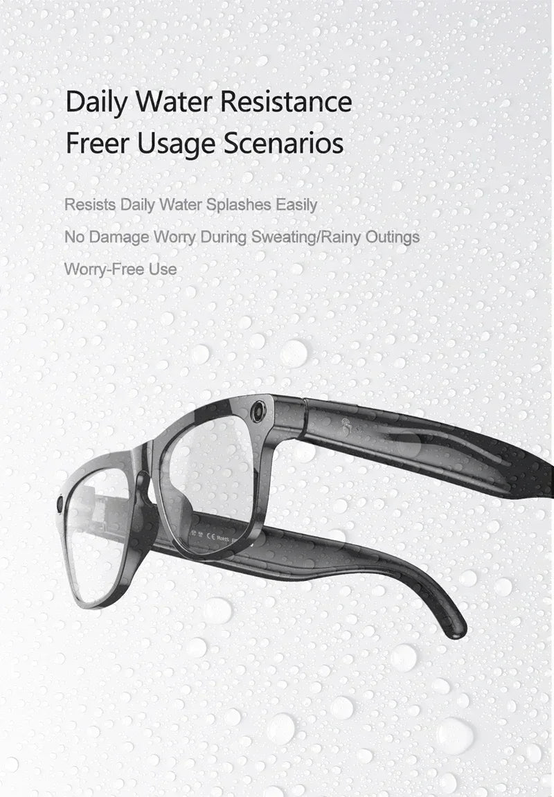 Lenovo 4K HD AI Smart Glasses Photochromic Glasses Multifunctional Camera Bluetooth Call Voice Assistant Music Player Translate