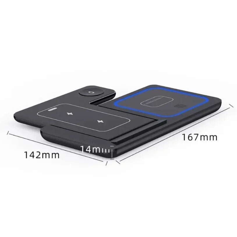 30W 3 in 1 Fast Wireless Charger Stand Foldable Charging Station For iPhone 15 14 13 12 11 Apple Watch Airpods Pro iWatch 8 7 6