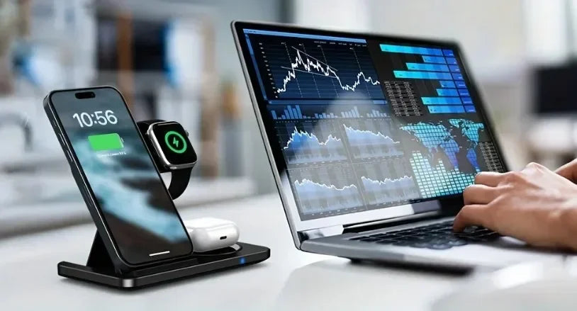 30W 3 in 1 Fast Wireless Charger Stand Foldable Charging Station For iPhone 15 14 13 12 11 Apple Watch Airpods Pro iWatch 8 7 6