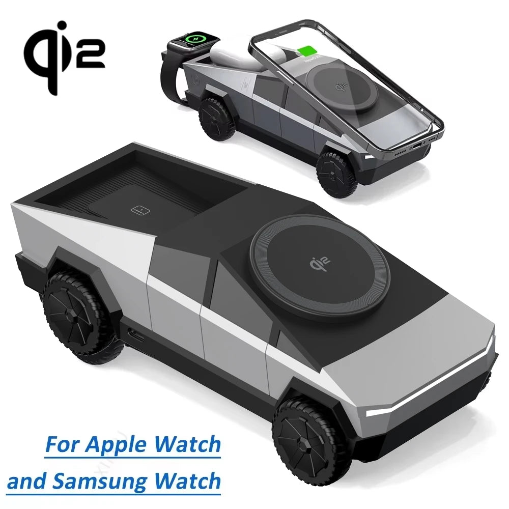 QI2 3 in 1 Magnetic Fast Wireless Charger Cyberdock Phone Stand For Magsafe iPhone 12-17 Apple & Samsung Watch 2-8 Airpods Pro