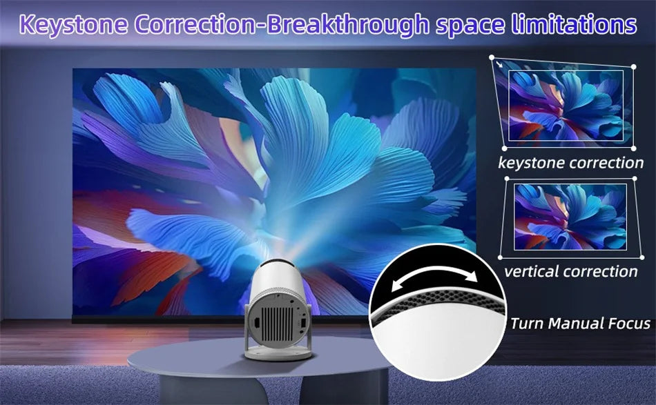 2026 New Smart Projector 4K Wifi6 290ANSI Allwinner BT5.0 1080P 1280*720P Home Cinema Outdoor Projetor Christmas Gifts Hot Sale