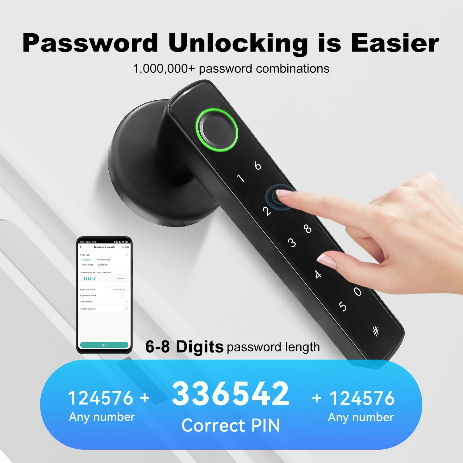 Tuya Intelligent Door Lock Smart Home Devices Fingerprint  / Password / Key / Smart Life APP Unlock Apartments Hotels Smart Lock