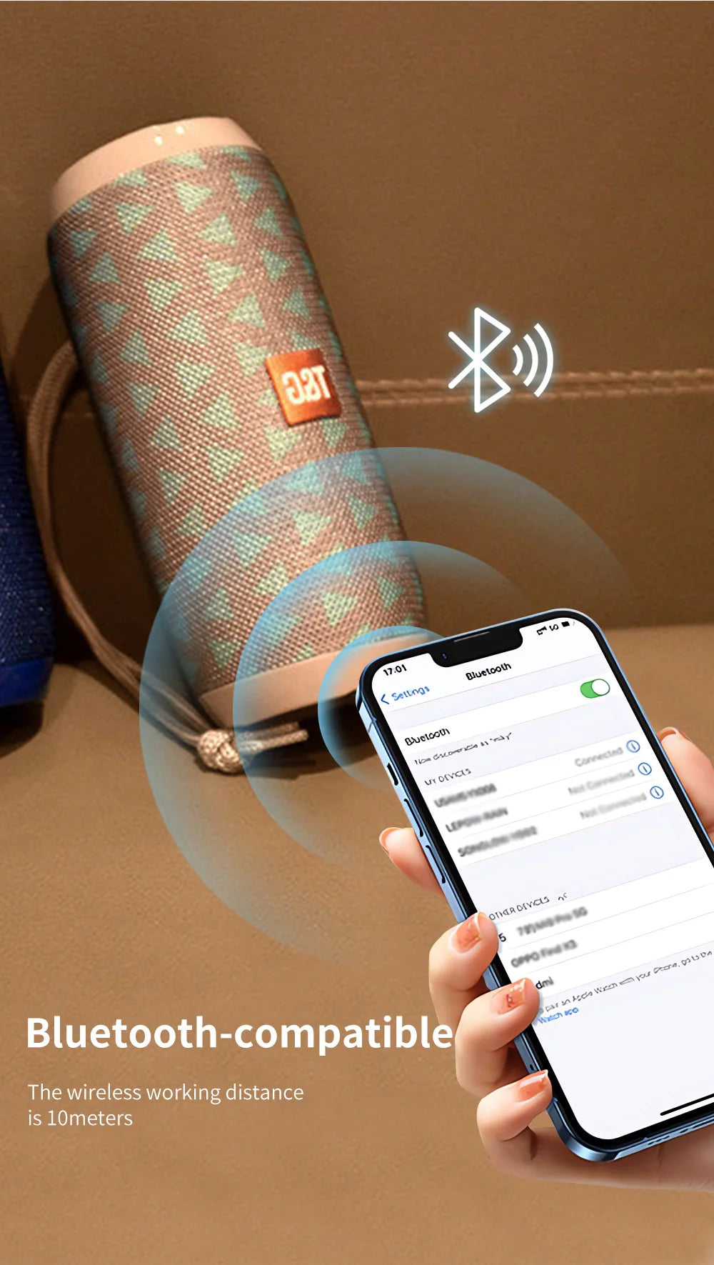 TG117 Bluetooth Speakers Portable Wireless Sound Box  Outdoor Loudspeaker Waterproof Stereo Surround Supports TF Radio