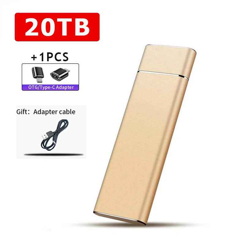 External 2TB/20TB/30TB Ssd High-Speed Solid State Drive Type-C/USB 3.1 Interface Portable Hard Disk for PC Laptop MAC