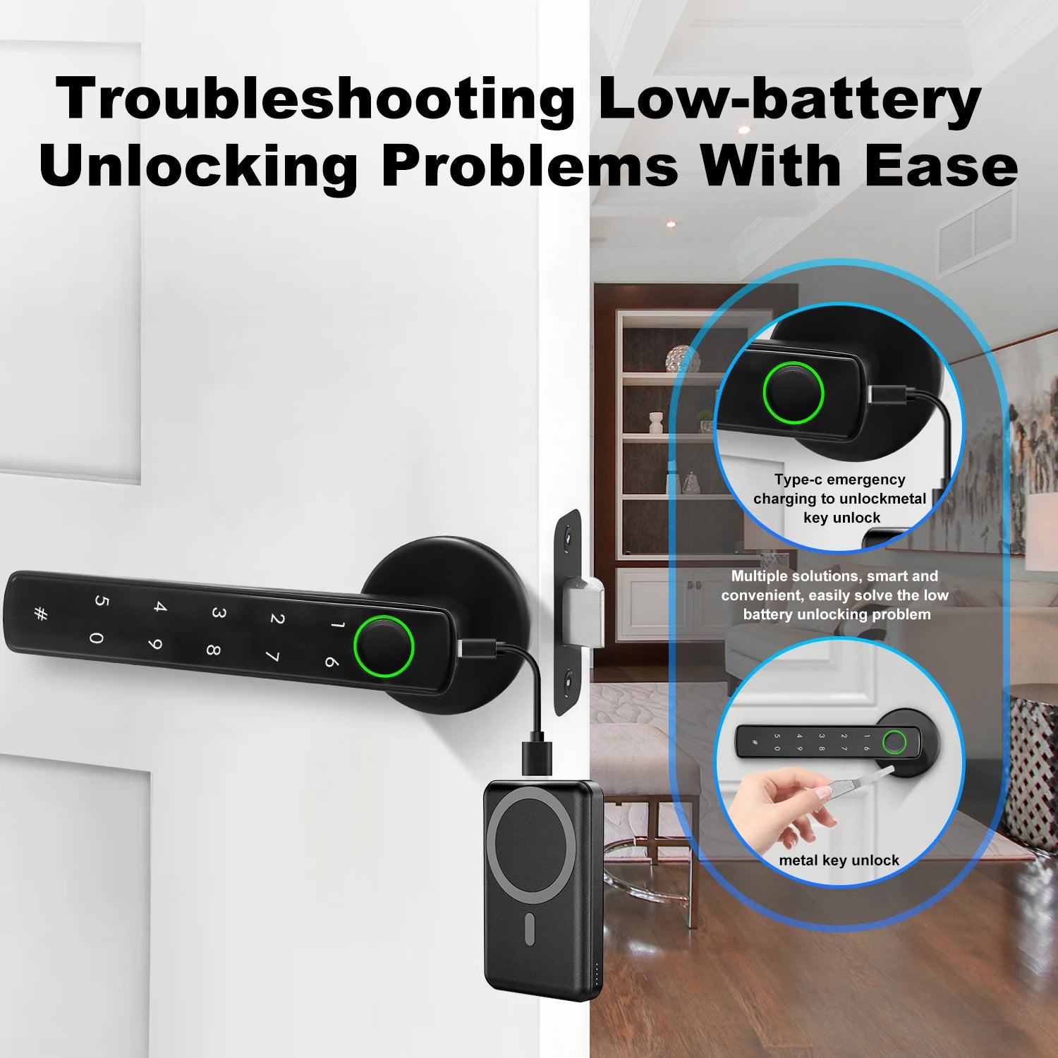 Tuya Intelligent Door Lock Smart Home Devices Fingerprint  / Password / Key / Smart Life APP Unlock Apartments Hotels Smart Lock